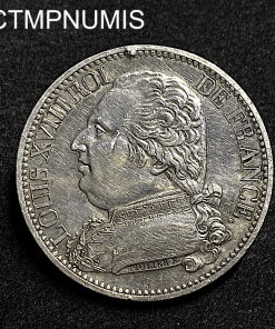 ,MONNAIE,VISITE,LILLE,5,FRANCS,ARGENT,1814,LOUIS,XVIII,