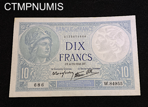 ,BILLET,10,FRANCS,MINERVE,4,12,1941,