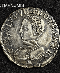 ,MONNAIE,ROYALE,TESTON,ARGENT,CHARLES,IX,1562,TOULOUSE,