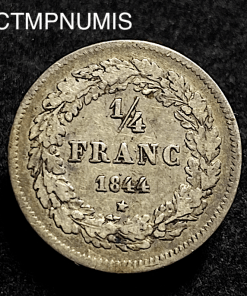 ,MONNAIE,BELGIQUE,1/4,FRANC,ARGENT,1844,