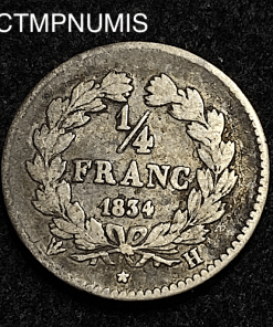 ,MONNAIE,ROYALE,1/4,FRANC,LOUIS,PHILIPPE,1834,H,LA,ROCHELLE,