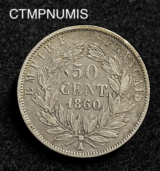 ,MONNAIE,EMPIRE,50,CENTIMES,NAPOLEON,1860,