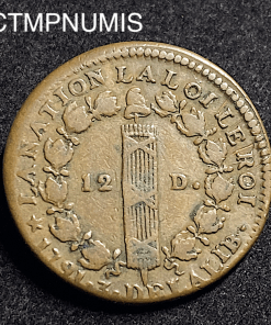 ,MONNAIE,LOUIS,XVI,12,DENIERS,1791,R,ORLEANS,