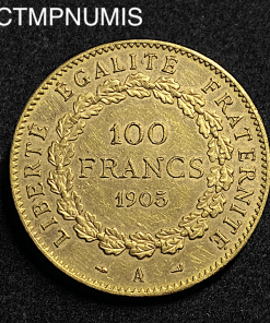 ,MONNAIE,100,FRANCS,OR,GENIE,1905,