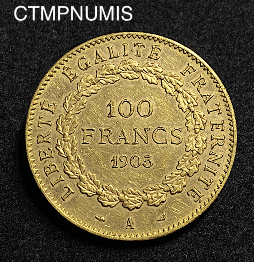 ,MONNAIE,100,FRANCS,OR,GENIE,1905,