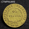 ,MONNAIE,40,FRANCS,OR,NAPOLEON,AN,14,