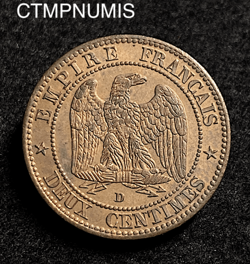 ,MONNAIE,EMPIRE,2,CENTIMES,NAPOLEON,1855,D,LYON,