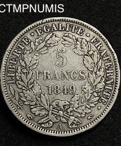 ,MONNAIE,5,FRANCS,ARGENT,CERES,1849,MAIN,MAIN,