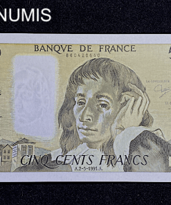 ,BILLET,500,FRANCS,PASCAL,1991,NEUF,
