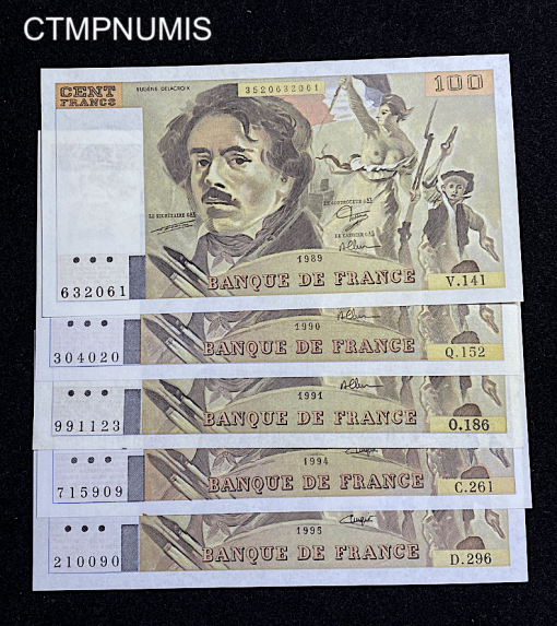 ,BILLET,100,FRANCS,DELACROIX,NEUF,1989,