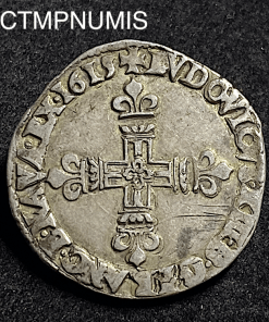 ,MONNAIE,ROYALE,LOUIS,XIII,1/4,ECU,ARGENT,1615,BAYONNE,