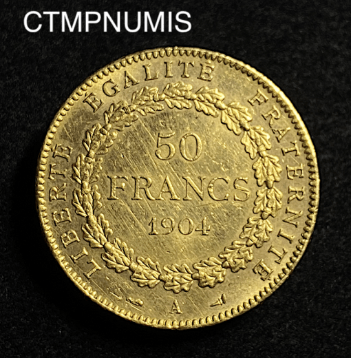 ,MONNAIE,50,FRANCS,OR,GENIE,1904,