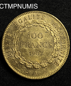 ,MONNAIE,100,FRANCS,OR,GENIE,1907,