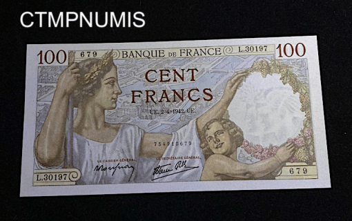 ,BILLET,100,FRANCS,SULLY,1942,NEUF,