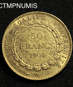 ,MONNAIE,50,FRANCS,OR,GENIE,1904,