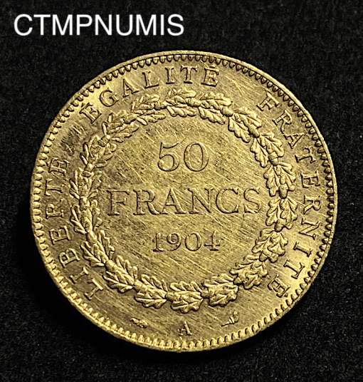 ,MONNAIE,50,FRANCS,OR,GENIE,1904,