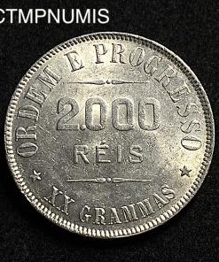 ,MONNAIE,BRESIL,2000,REIS,ARGENT,1910,