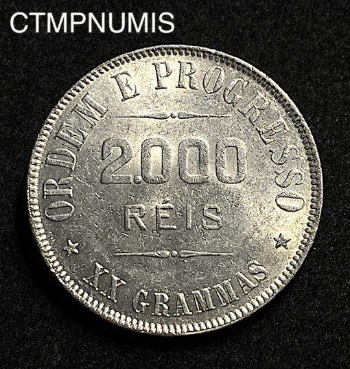 ,MONNAIE,BRESIL,2000,REIS,ARGENT,1910,