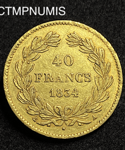 ,MONNAIE,ROYALE,40,FRANCS,OR,LOUIS,PHILIPPE,1834,