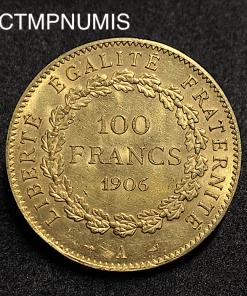 ,MONNAIE,100,FRANCS,OR,GENIE,1906,