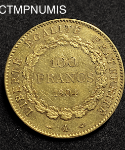 ,MONNAIE,100,FRANCS,OR,GENIE,1904,