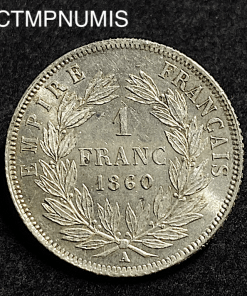 ,MONNAIE,1,FRANC,ARGENT,NAPOLEON,1860,