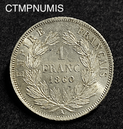 ,MONNAIE,1,FRANC,ARGENT,NAPOLEON,1860,