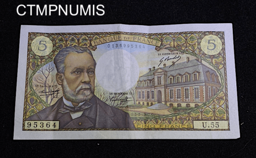 ,BILLET,5,FRANCS,PASTEUR,1967,