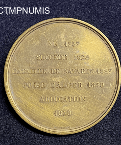 ,MEDAILLE,CHARLES,X,NAVARIN,1827,ALGER,1830,