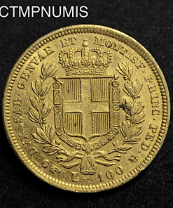 ,MONNAIE,ITALIE,100,LIRE,OR,1833,TURIN,