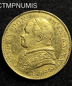 ,MONNAIE,ITALIE,VATICAN,20,LIRE,OR,1866,ROME,