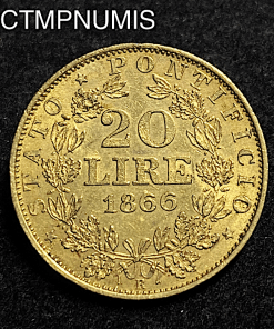 ,MONNAIE,ITALIE,VATICAN,20,LIRE,OR,1866,ROME,