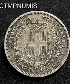 ,MONNAIE,ITALIE,50,CENTESIMI,ARGENT,1860,FIRENZE,