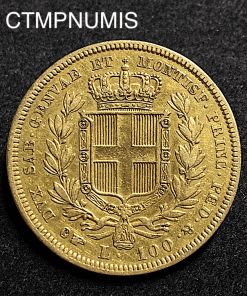 ,MONNAIE,ITALIE,100,LIRE,OR,1835,TURIN,