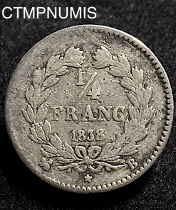 ,MONNAIE,ROYALE,1/4,FRANC,ARGENT,1838,B,ROUEN,
