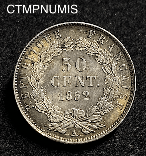 ,MONNAIE,50,CENTIMES,NAPOLEON,1852,