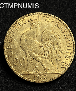 ,MONNAIE,20,FRANCS,OR,COQ,1900,