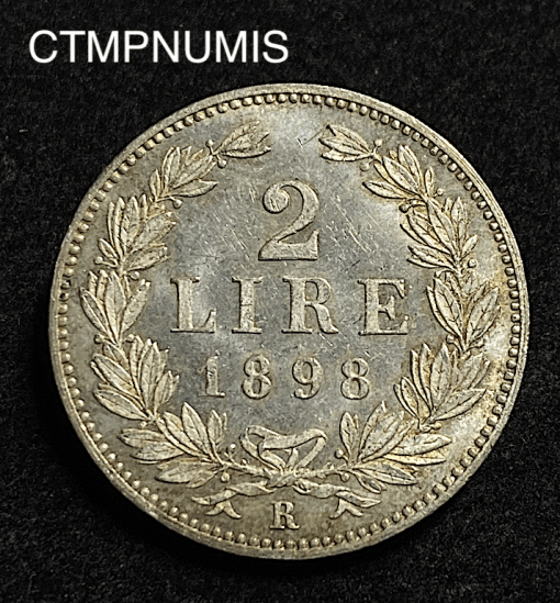 ,MONNAIE,SAN,MARIN,2,LIRE,ARGENT,1898,SPL,