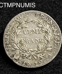 ,MONNAIE,CONSULAT,1/2,FRANC,BONAPARTE,AN,12,