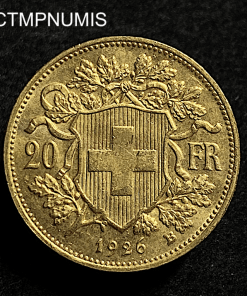 ,MONNAIE,SUISSE,20,FRANCS,OR,1926,