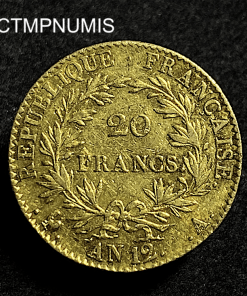 ,MONNAIE,20,FRANCS,OR,BONAPARTE,CONSUL,AN,12,