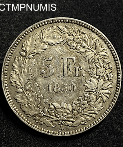 ,MONNAIE,SUISSE,5,FRANCS,ARGENT,1850,