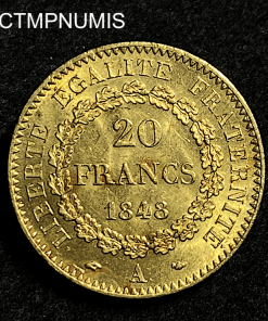 ,MONNAIE,20,FRANCS,OR,GENIE,1848,SUP,