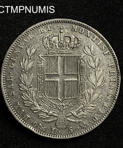 ,MONNAIE,ITALIE,5,LIRE,ARGENT,1840,GENES,