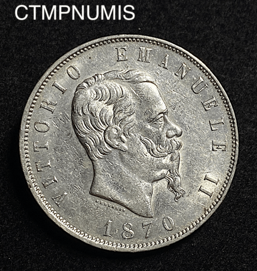 ,MONNAIE,ITALIE,5,LIRE,ARGENT,1870,R,ROME,