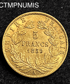 ,MONNAIE,EMPIRE,5,FRANCS,OR,NAPOLEON,1859,