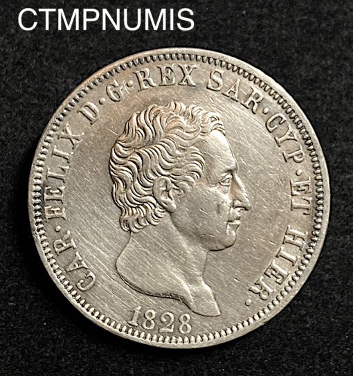 ,MONNAIE,ITALIE,5,LIRE,ARGENT,1828,TURIN,