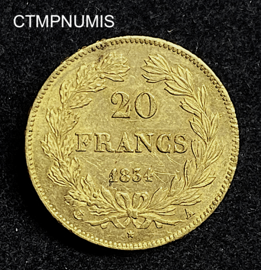 ,MONNAIE,20,FRANCS,OR,LOUIS,PHILIPPE,1834,