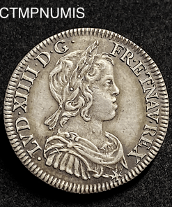 ,MONNAIE,ROYALE,LOUIS,XIV,1/4,ECU,MECHE,COURTE,1644,