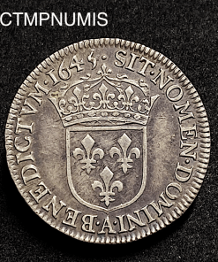 ,MONNAIE,ROYALE,LOUIS,XIV,1/4,ECU,MECHE,COURTE,1644,